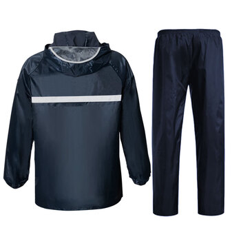 稳斯坦 分体巡逻雨衣雨裤套装 XXL/180黑色带帽檐 值勤 WST531(可定制)