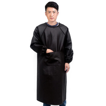 劳博士（LABORS) 皮革罩衣  反穿衣 防水防油服 餐厅水产洗车店劳保工作服  加厚加大 褐色