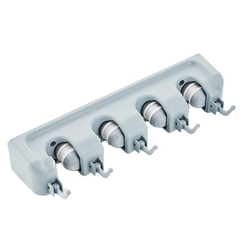 金诗洛 K210 壁挂式拖把架 扫把地拖挂钩卡座卫生间收纳置物架卫浴挂件 T3全黑打孔安装