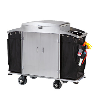 南 C-87A 南方客房服务车 砂纹钢 酒店双边客房服务车宾馆房口车布草收集车手推车清洁工作车