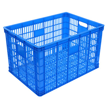 海斯迪克 HKCC18 加厚蓝色塑料筐 快递物流框 575-300筐外610*420*310mm