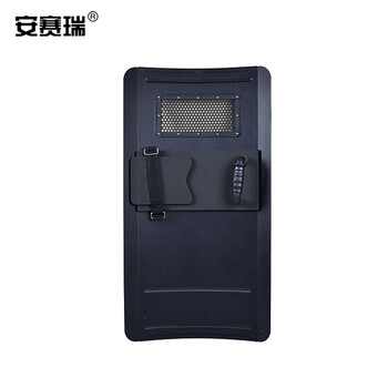 安赛瑞 防暴盾牌 铝合金战术防护装备保安盾牌校园安保器材黑色(方形直角)23890