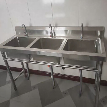 康丽雅K-1306不锈钢拖把池酒店学校不锈钢水池洗碗水槽 普通双槽 100*50*80