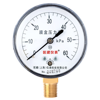 匡建仪表（CONJANT）YE-60膜盒压力表微压表千帕表天然气燃气表 表盘直径60mm m14*1.5螺纹0-60kpa