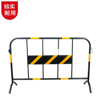 鼎红 黄黑铁马护栏市政隔离栏可移动防撞围栏交通设施道路公路施工围挡黑色铁马-黄膜带铁板