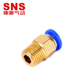 SNS神驰气动直通螺纹接头气管快速接头软管接头气泵空压机配件 SPC6-01