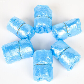 兰诗（LAUTEE）DA6032 一次性鞋套耐磨塑料脚套防尘鞋套 特厚2.0g蓝色100只/包3包装