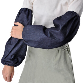 安美尚（ams）牛仔布袖套 劳保电焊工业工作护袖男女款耐磨防污手臂套袖 定做 10双