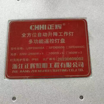 正辉（CHHI） SFD6000A 220V 4*500W 全方位自动升降工作灯 (计价单位：台) 黑色