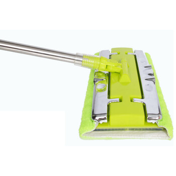 格易美钢夹平板拖把不锈钢伸缩杆平推尘推大号地板擦