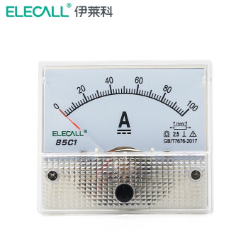 伊莱科(ELECALL)指针式直流电流表 安培表 85C1机械表头 白色 直流100A/75mV
