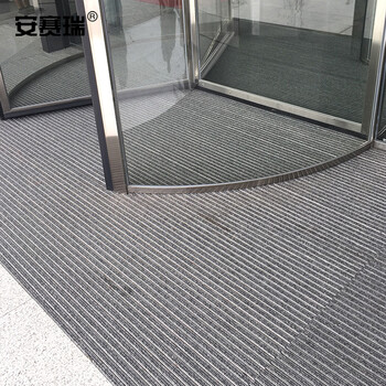 安赛瑞 铝合金地垫 除尘防滑刮泥地垫 2.0壁厚 进门嵌入式脚垫 银行酒店商场门垫60×120cm凹槽款 灰色26568