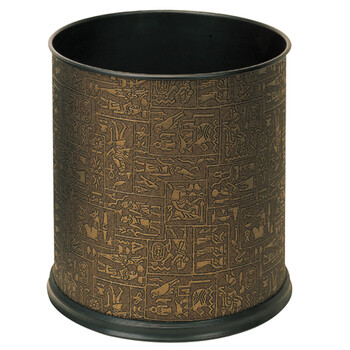 南 GPX-106 南方圆形单层垃圾桶 埃及纹皮 商用垃圾桶 酒店宾馆客房果皮桶