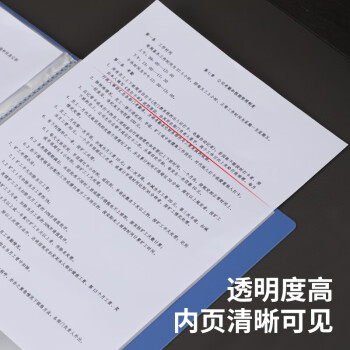 得力(deli)12只A4/20页资料册中小学生考试文件收纳册活页插袋文件夹文件保护办公用品P05002
