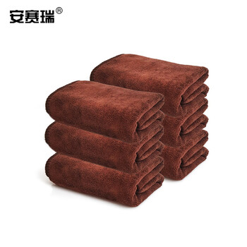 安赛瑞 业务用纤维毛巾（10条装）棕色 30×70cm  12643
