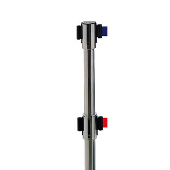 南 LG-A 双节伸缩带栏杆座 镜钢 2米线栏杆座 隔离带护栏杆警戒围栏银行排队立柱