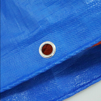 益美得 LH1075 加厚彩条布防雨布雨棚PE塑料布油布苫布遮阳雨蓬布 蓝橘色加厚 2*3/m