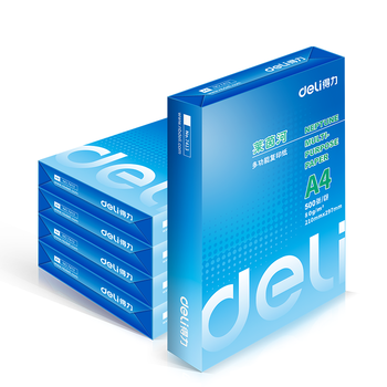 得力(deli)莱茵河A4打印纸 80g克500张*5包一箱 口碑优选复印纸 双面加厚草稿纸 整箱2500张 7419