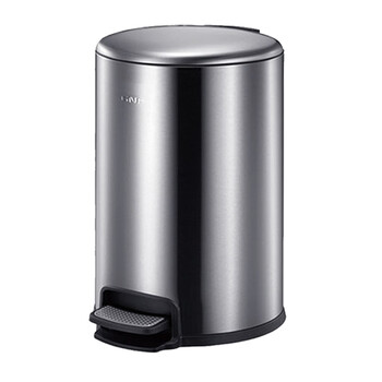 南 SJ3-Y03 南方圆形脚踏桶  砂银钢 商用不锈钢垃圾桶 酒店宾馆客房果皮桶 厨房垃圾桶 3升容量 防指纹
