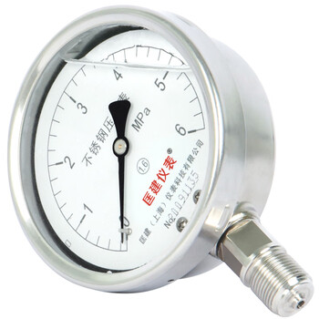 匡建仪表（CONJANT）YTN-100BF 304不锈钢耐震压力表 耐高温耐腐蚀 0-6mpa 表盘15厘米