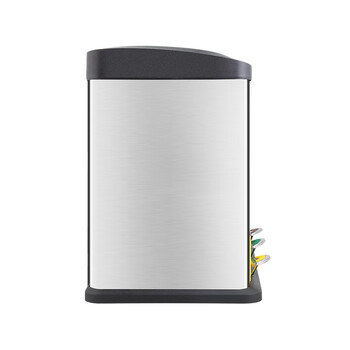舒蔻（supercloud）分类脚踏不锈钢垃圾桶大号干湿分离厨房脚踩桶酒店商场办公楼方形三分类圾垃桶24L  