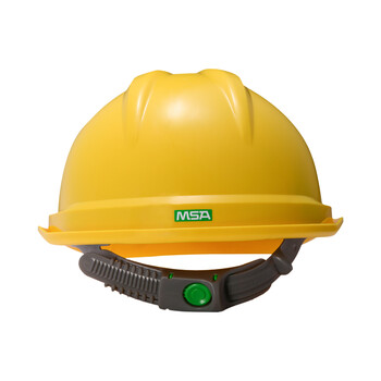 梅思安V-Gard-500ABS豪华型一指键帽衬V型有孔安全帽施工建筑工地防撞头盔黄色1顶