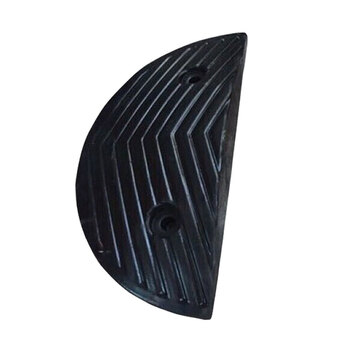 冰禹 BYlf-533 减速带 橡胶斜坡缓冲带 减速垄道路减速板坡道 35*7cm半圆头 1对