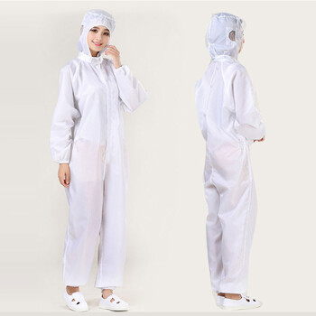 谋福CNMF防尘防静电服净化服洁净服 食品车间洁净连体服 防静电连体防护服 无尘服(白色连体防护服3XL185)691