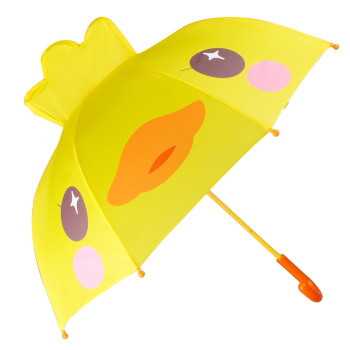婴童小将 儿童雨伞 遮阳伞 可爱卡通立体造型雨伞小黄鸭50cm*8骨 黄色