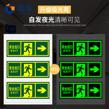 固乡 加厚 出口指士牌 安全标志  地贴 墙贴  左指向 右指向 洗手间 【墙贴（向右）】