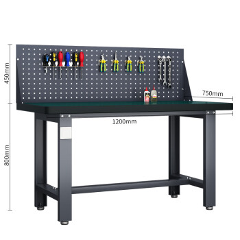 天旦重型工作台TD-T1133工厂维修工具台打包桌1.2米单桌带挂板灰色
