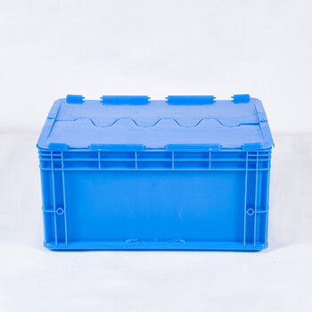 知旦 物流箱 外径:605*400*340mm物流箱物流周转箱储物箱仓库车间工业物流胶箱 ZWL-600340F 蓝色翻盖