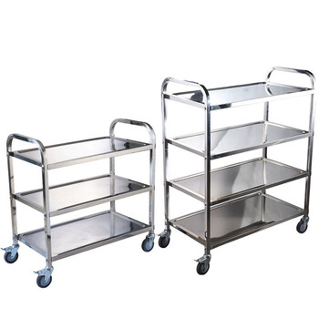 海斯迪克 HKZ-142 拆装式不锈钢餐车 酒店手推车 大号950*500*950(三层)豪华型无磁