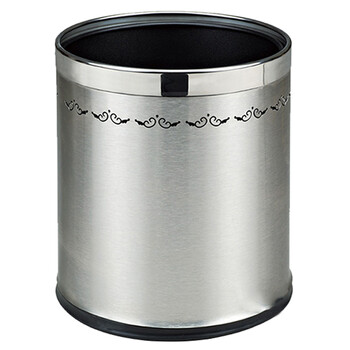 南 GPX-45F 南方圆形双层镂空花房间桶 紫荆花镜钢圈砂钢身 商用酒店宾馆客房不锈钢垃圾桶 果皮桶 房间桶