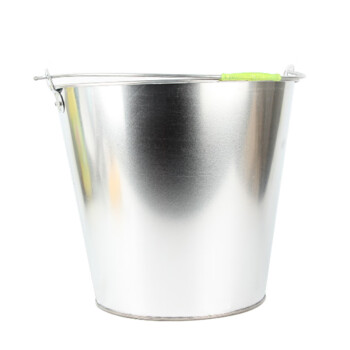 金诗洛 KSL175 加厚铁皮水桶【10个装】白铁桶 提水桶 多功能手提桶 清洁桶 消防桶12L