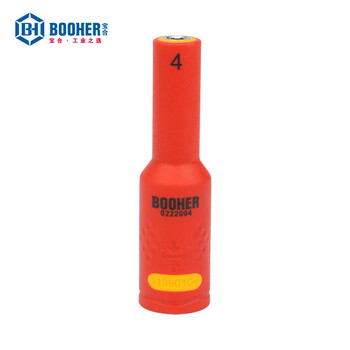宝合(BOOHER)1/4"系列双色绝缘6角公制长套筒11mm