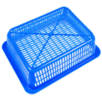 箱大王 Xlj-09 塑料周转筐 储物收纳篮 商超篮子快递物流筐 蓝色315*245*100