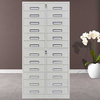 万尊钢制抽屉柜24抽多斗工具柜储物柜加厚带锁