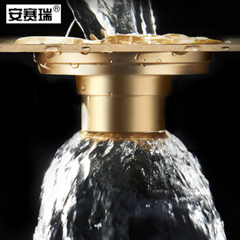 安赛瑞 全铜地漏 全铜本色窗花双用地漏厨房浴室干湿区排水地漏大排量铜质地漏 510069
