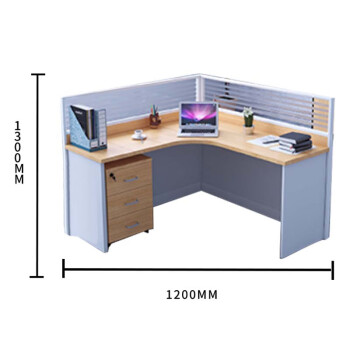 赫钢 办公室卡位桌 1300*1200一人卡位（含侧柜）
