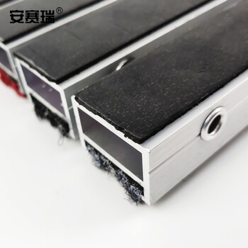 安赛瑞 铝合金地垫 除尘防滑刮泥地垫 1.0壁厚 进门嵌入式脚垫 银行酒店商场门垫60×120cm地面平铺 黑色26527