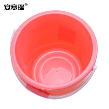 安赛瑞 塑料水桶 带盖水桶 储水桶 15L 多功能清洁洗车桶收纳桶 加厚手提水桶 粉 710922