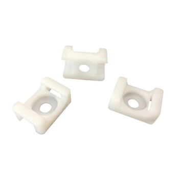 飞尔（FLYER）尼龙扎带固定座 马鞍形电线固定器 螺丝孔固定 线卡子理线器束线带【白色 500个装】