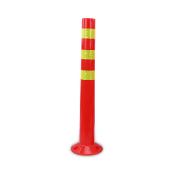 百舸75CM塑料警示柱立柱警示防撞弹力全新料道口标反光分道体 红黄款含配件