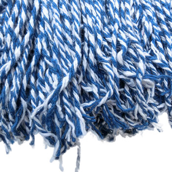 海斯迪克 gnjz-1026 老式木柄拖把 加粗加长木杆棉线拖把圆头吸水拖把 蓝白线拖把 1把