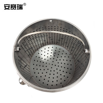 安赛瑞 不锈钢茶渣桶 大容量茶水桶排水桶 带盖加厚茶渣过滤垃圾筒 砂钢 20L 26744