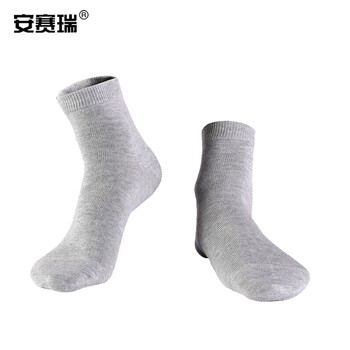 安赛瑞 冬季加厚棉袜 保暖加绒中筒毛圈袜 男士耐磨袜子劳保工作袜 5双装混色 25628