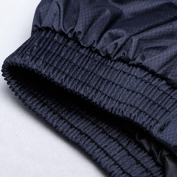 者也 反光雨衣套装 1套 藏青色菱形格加厚加大男女骑行外卖防水雨披 L码013可定制