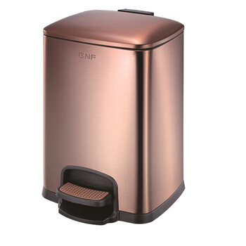 南 SJ20-F03 南方方形脚踏桶 玫瑰金 无指纹垃圾桶 20升容量 果皮桶  商用酒店宾馆客房不锈钢垃圾桶