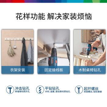 博世（BOSCH）GSB 120 充电式手电钻电动螺丝刀 家装多功能锂电冲击钻（12V 2A双电版）